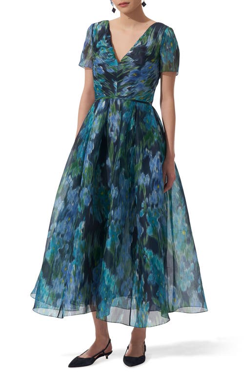 Carolina Herrera Floral Silk Organza Dress In Midnight Multi