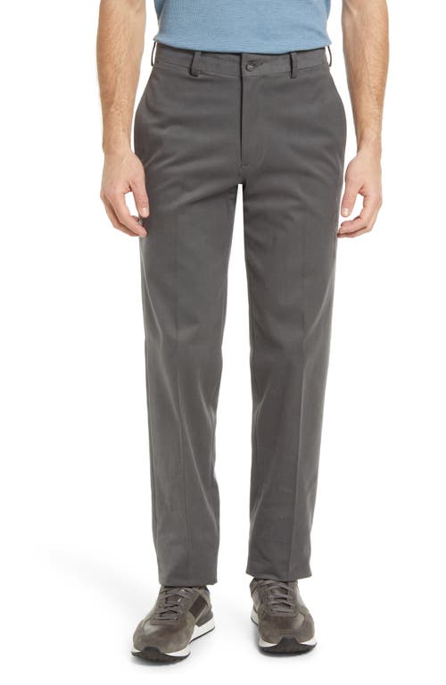 Charleston Khakis Flat Front Brushed Stretch Twill Pants in Grey