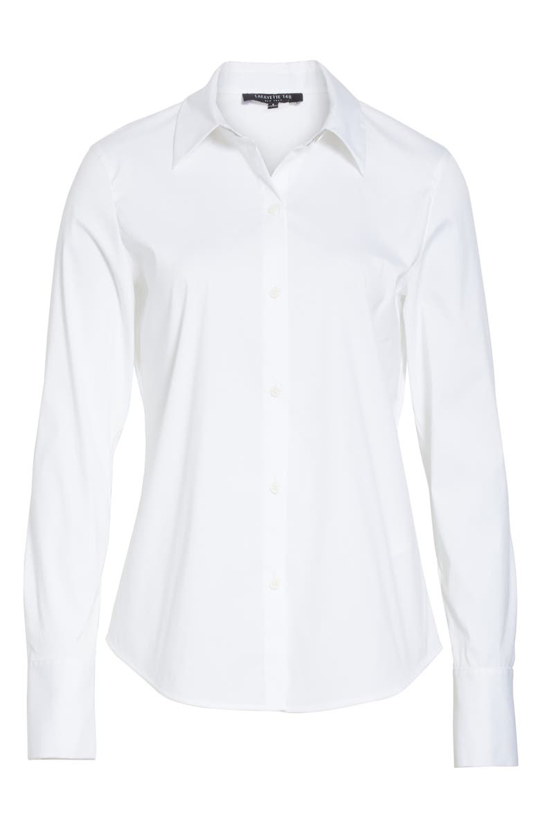 Lafayette 148 New York Linley Stretch Cotton Blouse | Nordstrom