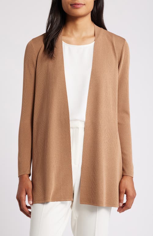 Anne Klein Open Front Rib Cardigan in Vicuna 