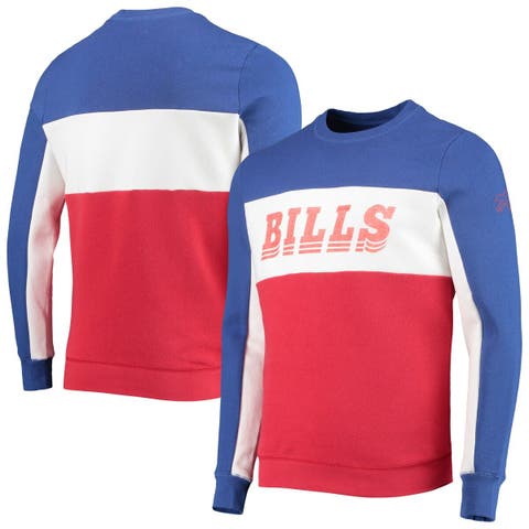 Buffalo Bills Mitchell & Ness Women's Color Block Pullover Sweatshirt -  Red/Royal