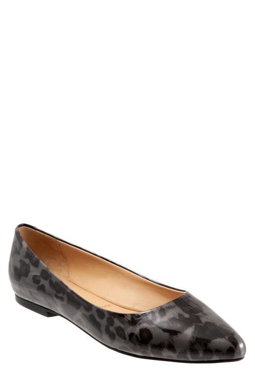 Trotters Estee Ballet Flat in Tortoise Black Patent