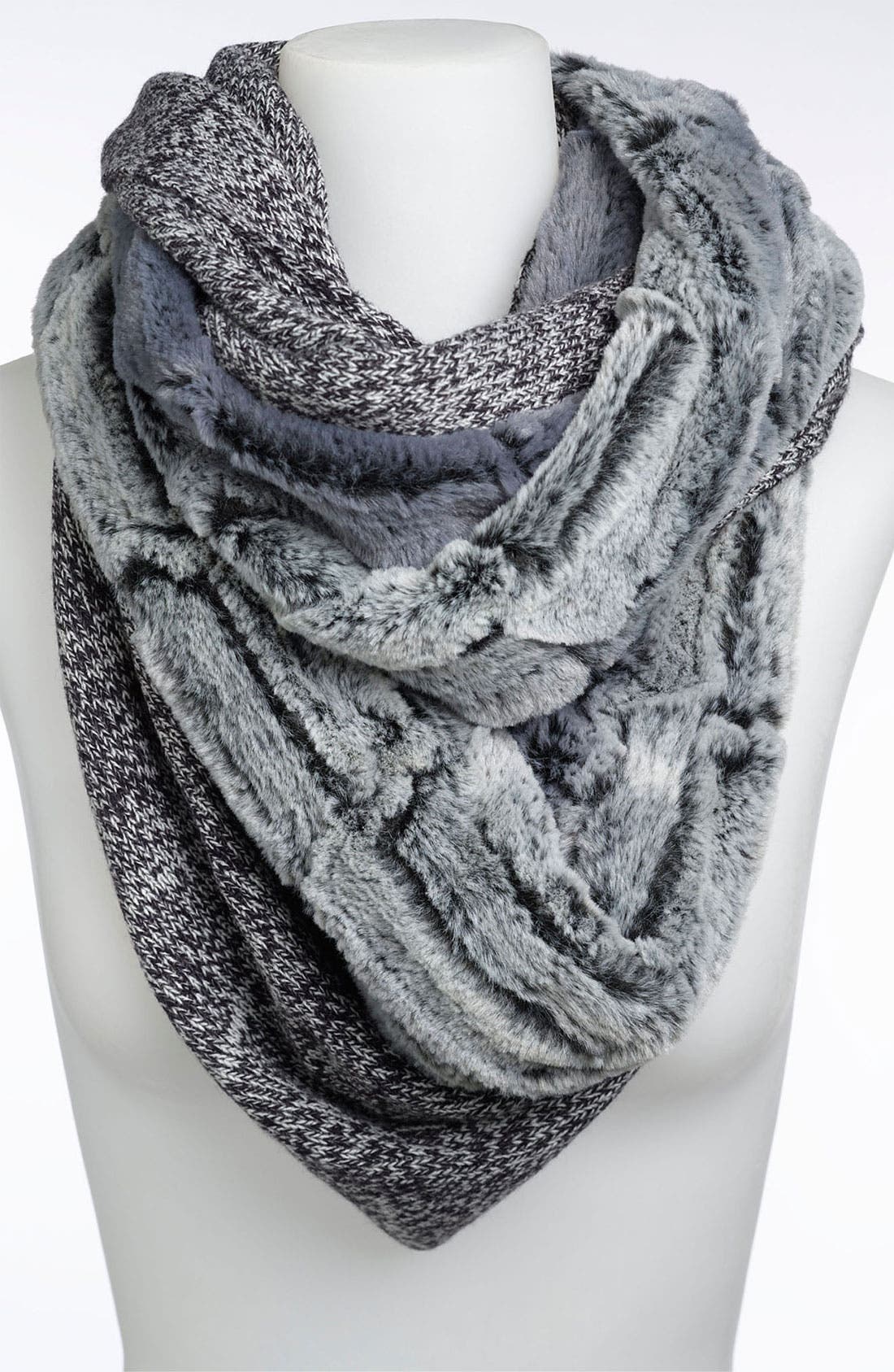 Collection XIIX 'Piper' Faux Fur & Marled Knit Infinity Scarf Nordstrom