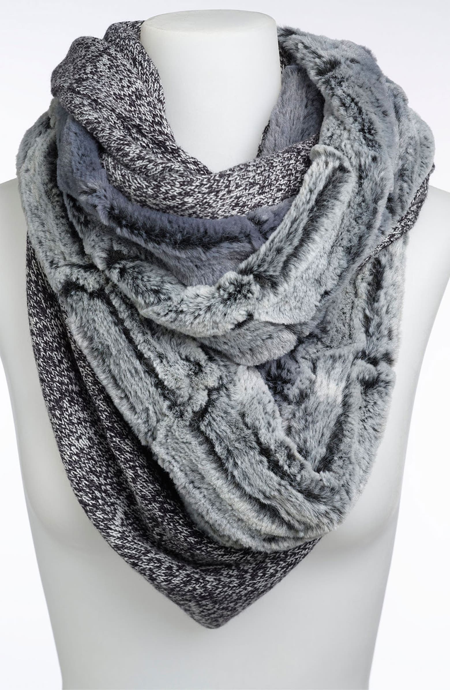 Collection XIIX 'Piper' Faux Fur & Marled Knit Infinity Scarf | Nordstrom