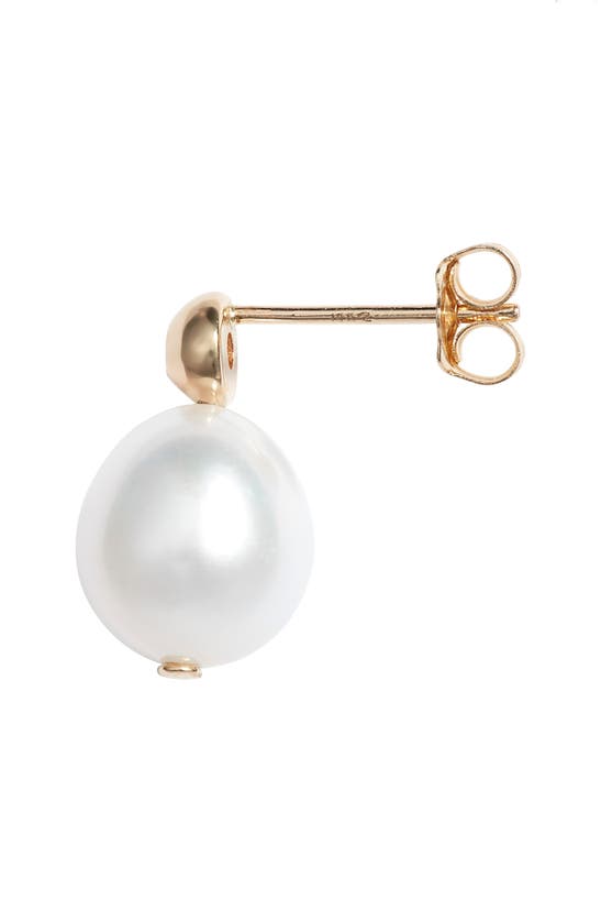 Shop Poppy Finch Dome Cultured Pearl & Diamond Stud Earrings In 14k Yellow Gold