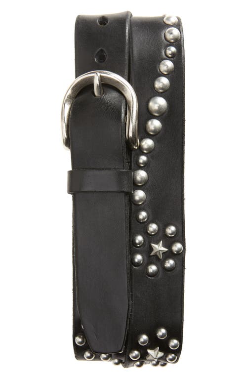 Star Fall Leather Belt in Black Bridle