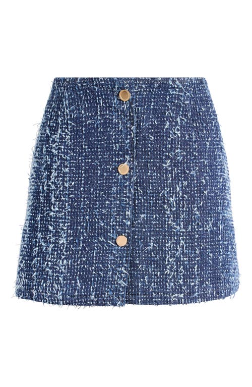 Shop Frame Button Front Bouclé Miniskirt In Magic