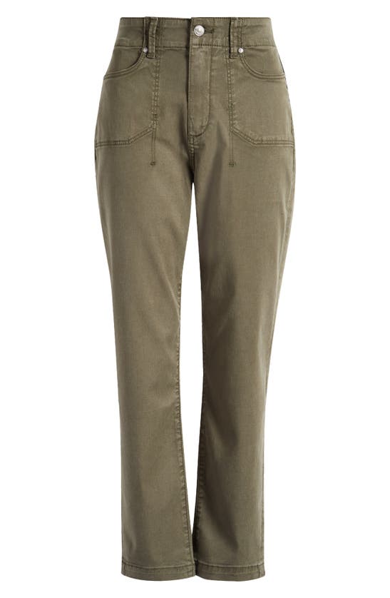 Paige Drew Straight Leg Utility Pants In Forester Green