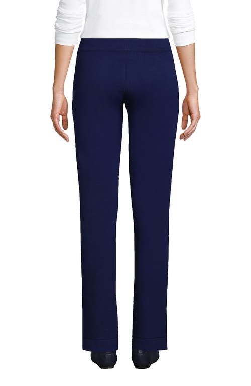 Lands' End Plus Size Sport Knit High Rise Pants In Deep Sea Navy