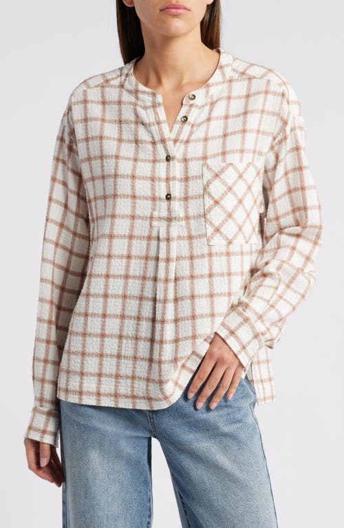 XIRENA XÍRENA MAKENZIE WINDOWPANE CHECK POPOVER TOP 