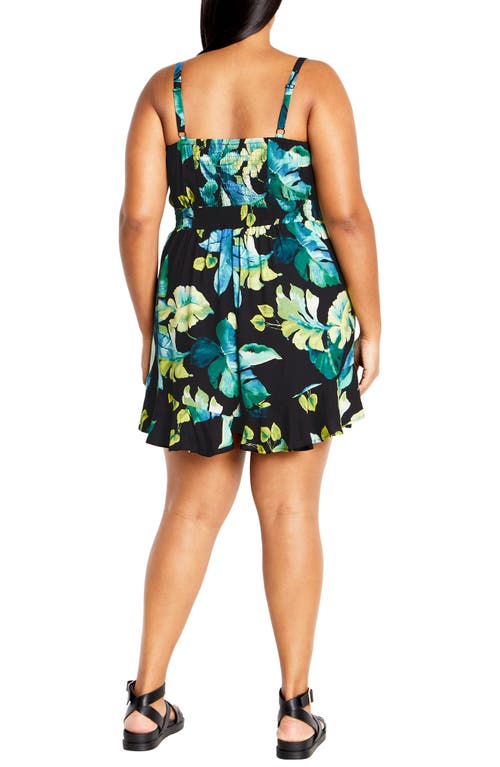 Shop City Chic Oasis Floral Romper In Tropical Oasis