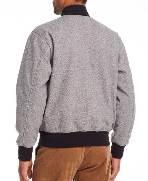 Brooklyn Brigade Herringbone Reversible Bomber Jacket In Black/grey