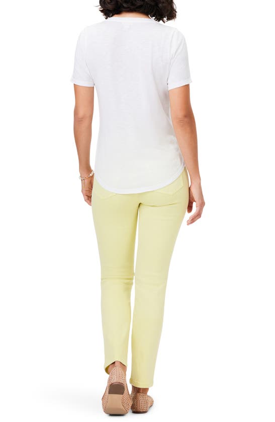 Shop Nzt By Nic+zoe Cotton & Modal V-neck T-shirt In Paper White