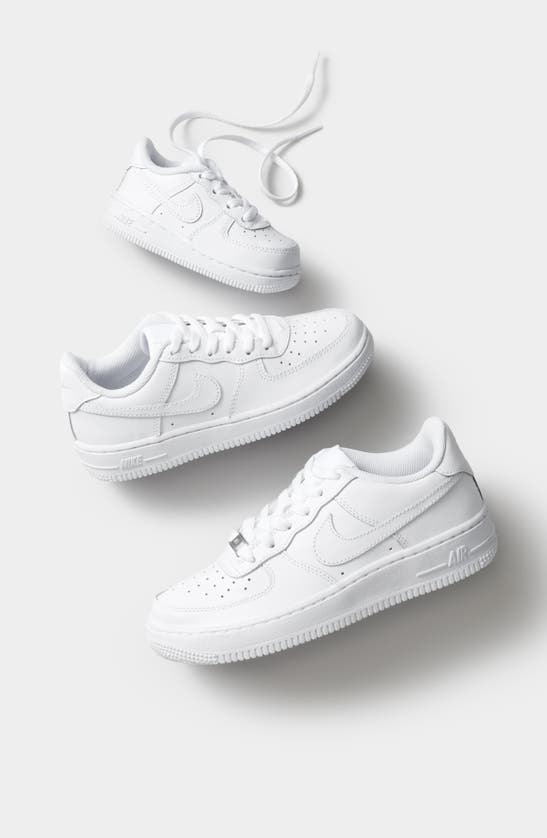 Shop Nike Kids' Air Force 1 Sneaker In White/ White/ Aquarius Blue