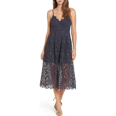 Astr The Label Lace Midi Dress, Blue