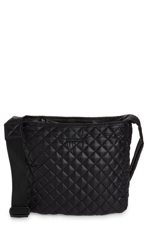 MZ Wallace Parker Deluxe Quilted Nylon Crossbody Bag Black