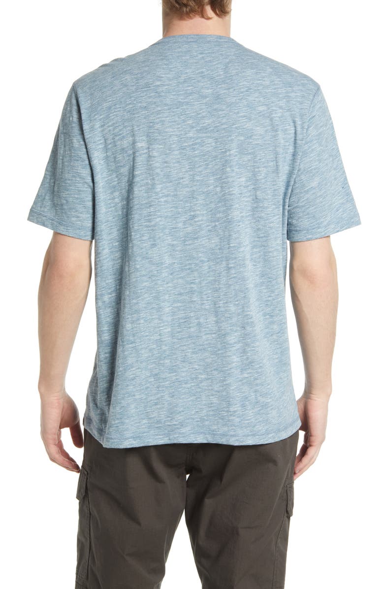 Faherty Short Sleeve Heathered Cotton Blend Henley | Nordstrom