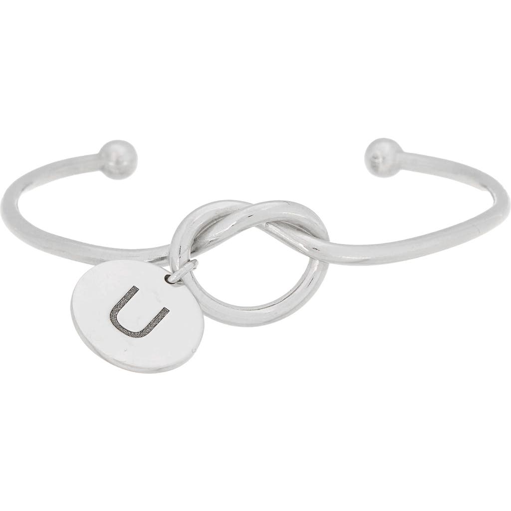 Meshmerise Love Knot Initial Bracelet In White-u