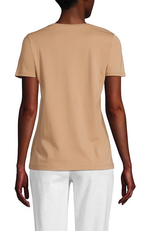 Shop Lands' End Relaxed Supima Cotton Crew Neck T-shirt In Soft Nutmeg