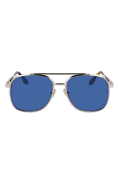 Victoria Beckham 58mm Navigator Sunglasses in Silver/Blue at Nordstrom