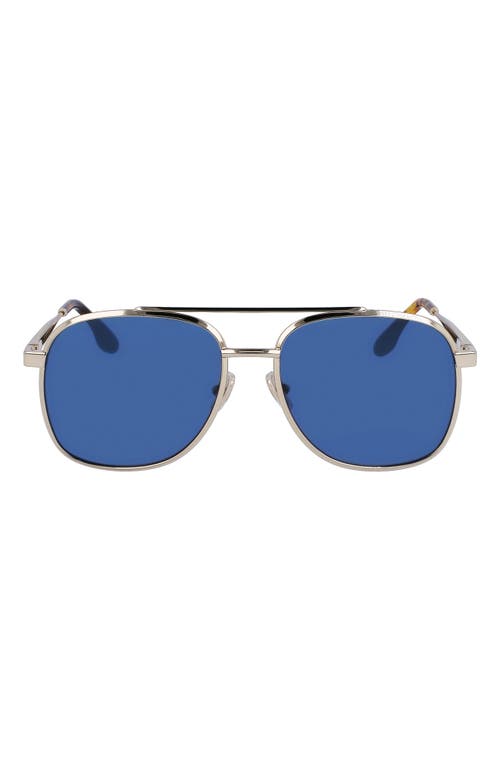 Shop Victoria Beckham 58mm Navigator Sunglasses In Silver/blue