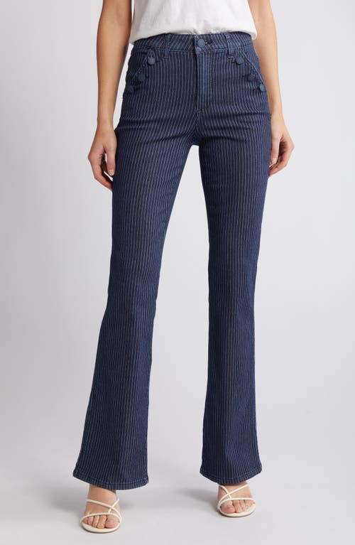 Wit & Wisdom 'Ab'Solution Skyrise Stripe Wide Leg Jeans Indigo Artisanal at Nordstrom,