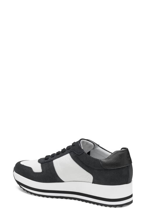 Shop Johnston & Murphy Gracie Colorblock Sneaker In Black Suede/white Calf