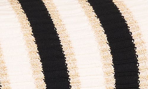 Cece Women's Striped Cardigan In Rich Black