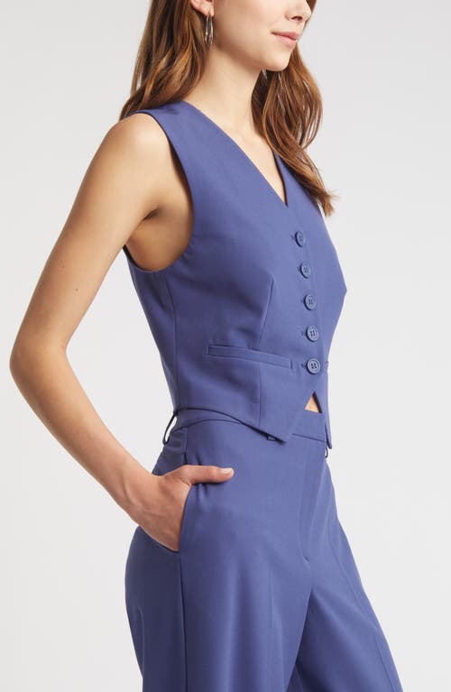 Shop Open Edit Tailored Vest In Blue Cobalt