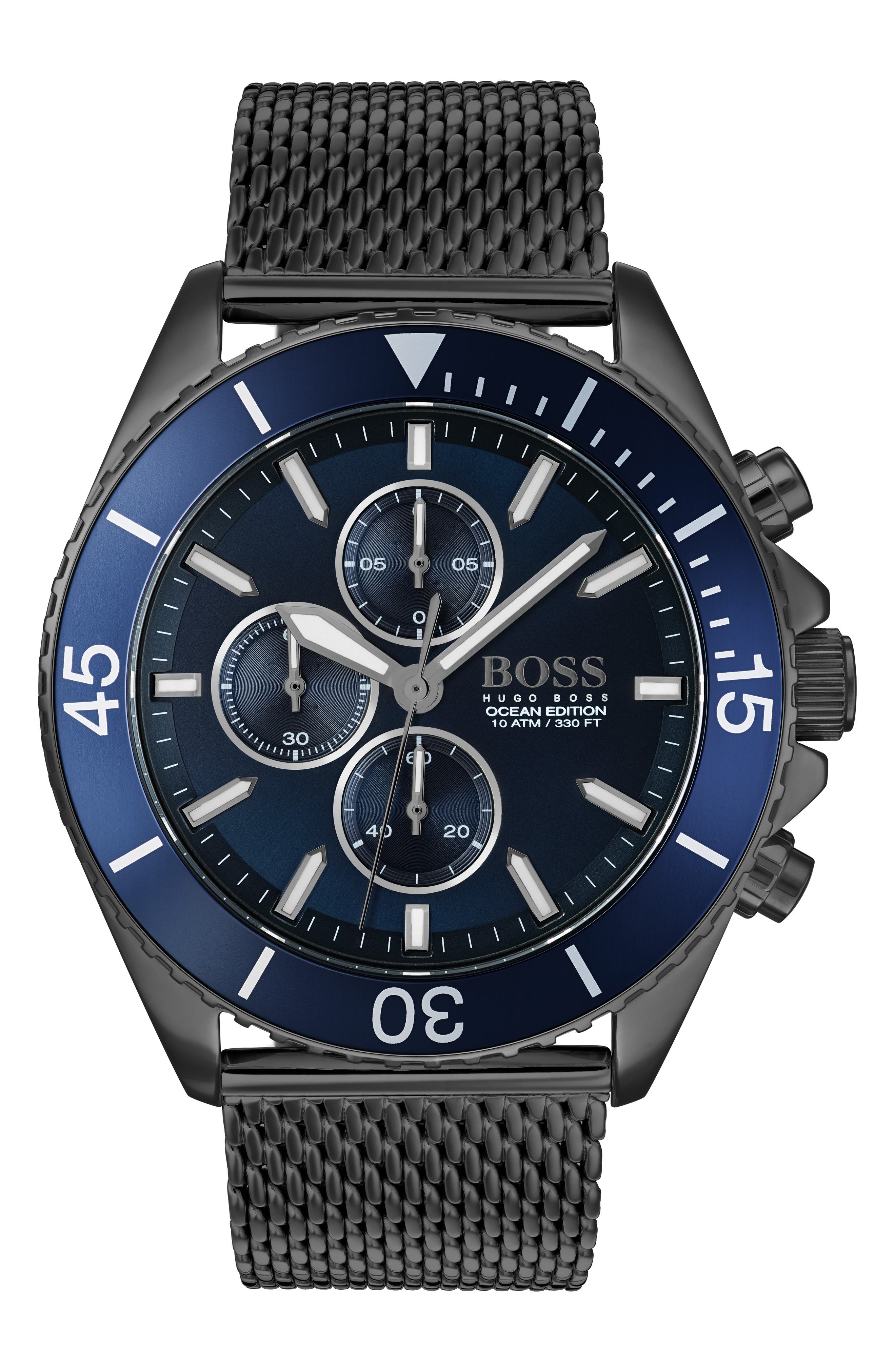 boss ocean edition blue sunray chronograph watch