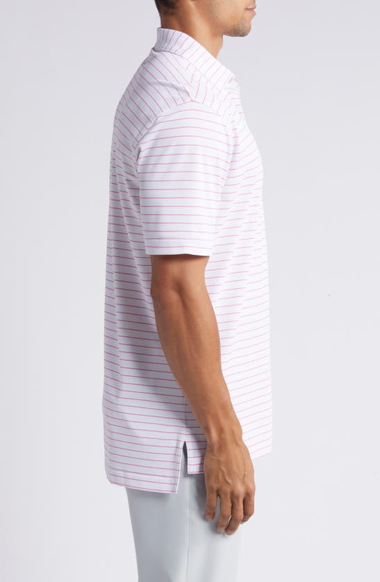 Shop Peter Millar Crown Crafted Fitz Stripe Performance Mesh Polo In White