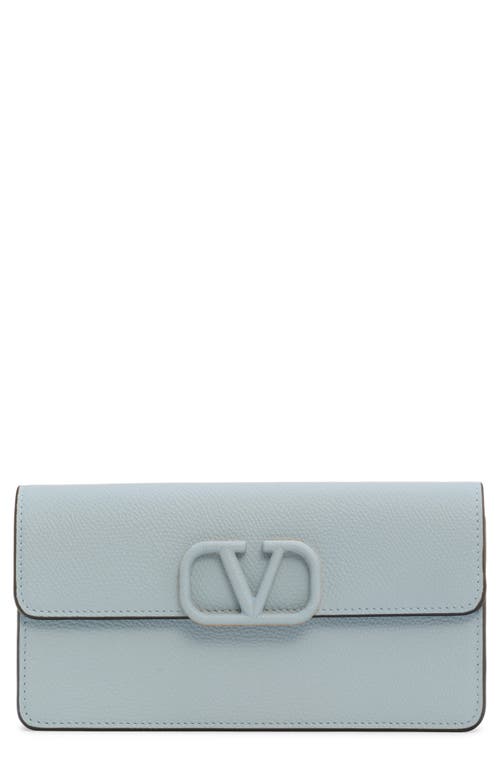 Valentino Garavani VLOGO Signature Leather Wallet on a Chain in Blue Porcellana at Nordstrom