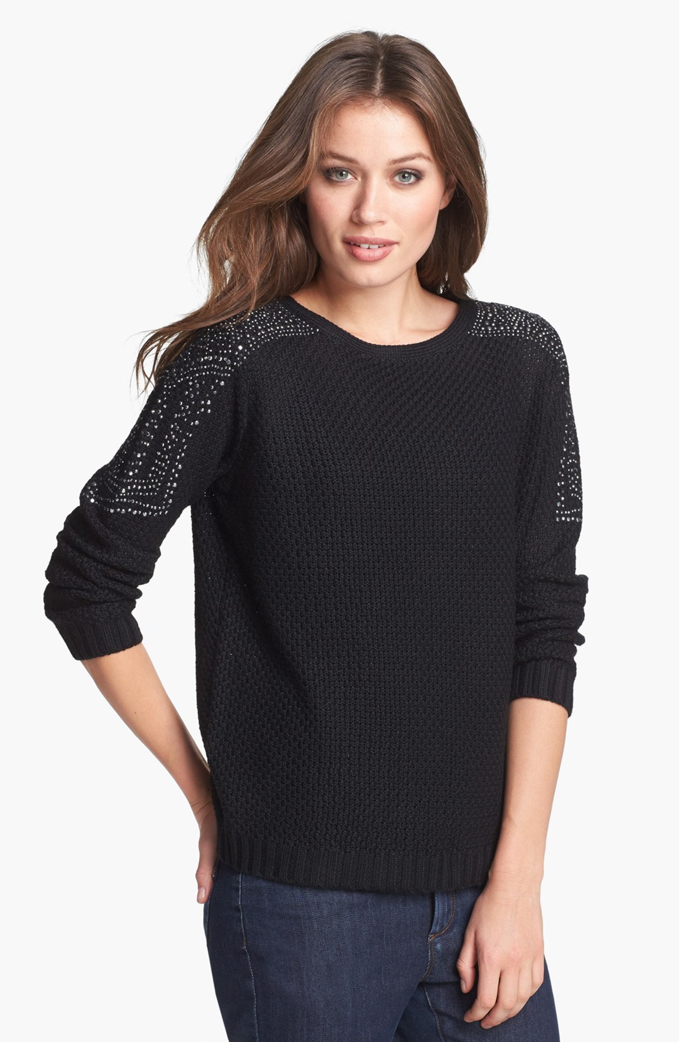 Chaus Embellished Shoulder Boatneck Sweater | Nordstrom