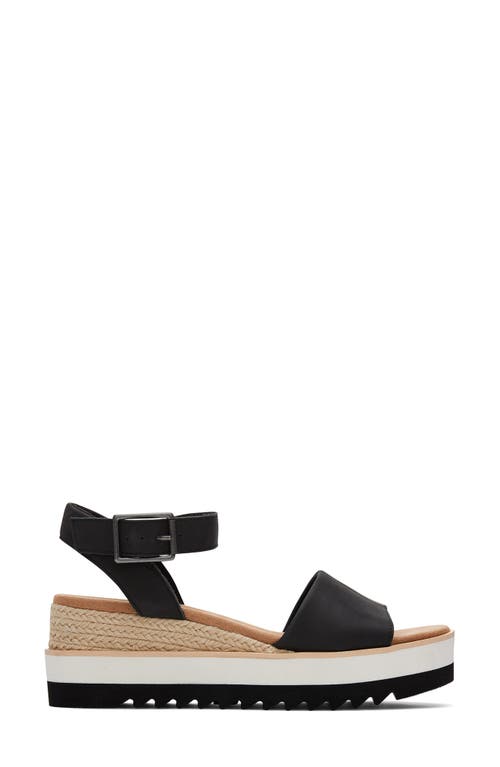 Shop Toms Diana Platform Wedge Sandal In Black Leather