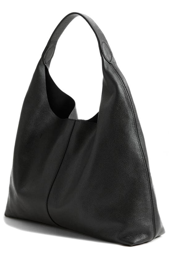 Shop & Other Stories Leather Tote In Black Dark