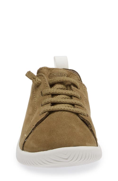 Keen Kids' Knx Leather Sneaker In Martini Olive/evening Primrose