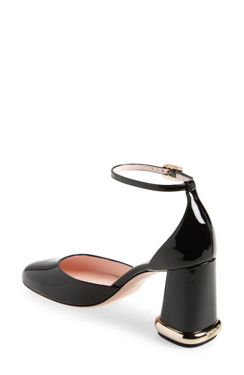 Shop Roger Vivier Round Toe Ankle Strap Pump In Nero