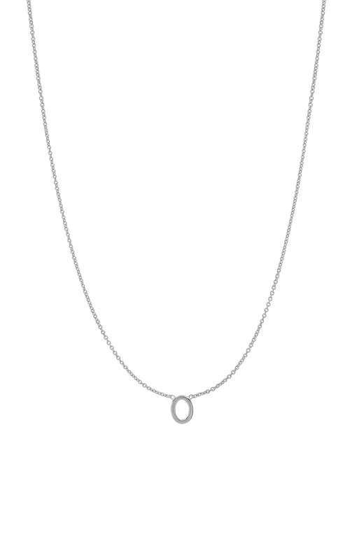 Initial Pendant Necklace in 14K White Gold-O