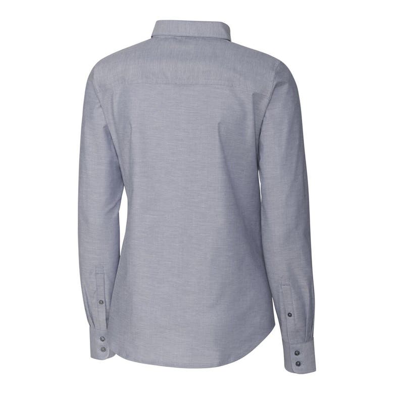 Shop Cutter & Buck Charcoal Frisco Roughriders Stretch Oxford Long Sleeve Tri-blend Button-up Dress Shirt