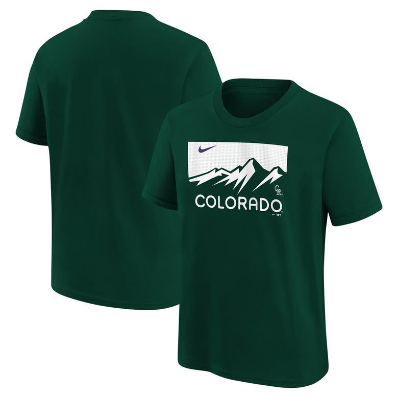 Shop Nike Youth  Green Colorado Rockies City Connect Wordmark T-shirt
