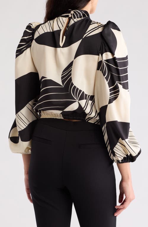 Love By Design Seraphine Long Sleeve Mock Neck Top In Floral Foulard