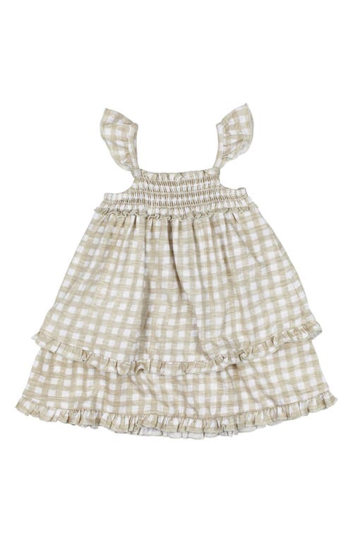 L'Ovedbaby Smocked Slub Organic Cotton Jersey Dress Stone Gingham at Nordstrom,