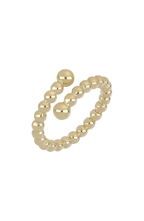 14K Yellow Gold Beaded Bypass Ring (Nordstrom Exclusive)