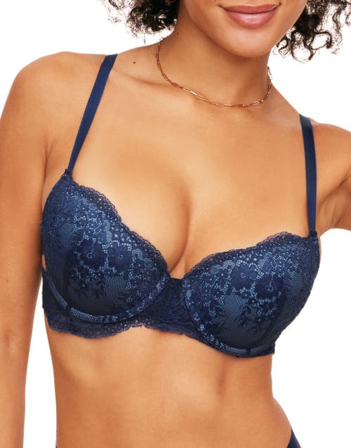 Adore Me Olisa Push Up Demi Bra In Dark Blue