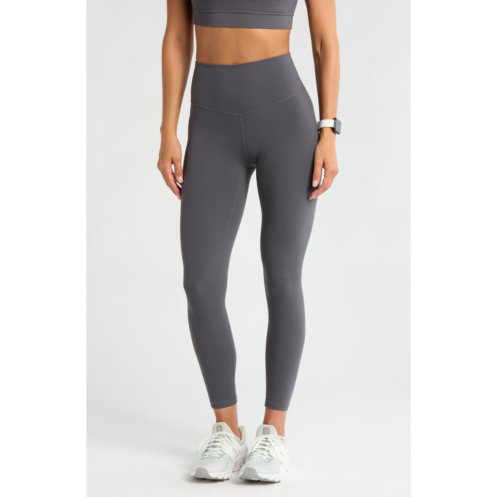 Zella Studio Luxe High Waist 7/8 Leggings In Grey Forged