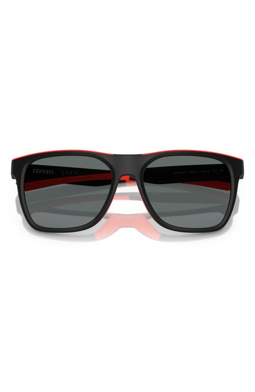 Shop Scuderia Ferrari 57mm Square Sunglasses In Matte Black