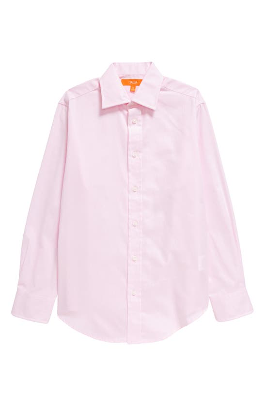 Tallia Kids' Dot Button-up Shirt In Pink/ White