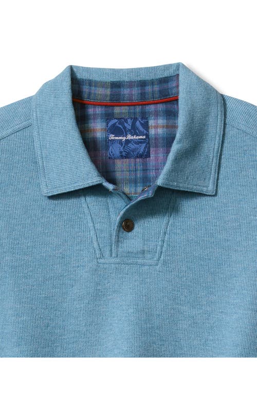 Shop Tommy Bahama Las Arias Long Sleeve Polo In Corfu Blue Heather