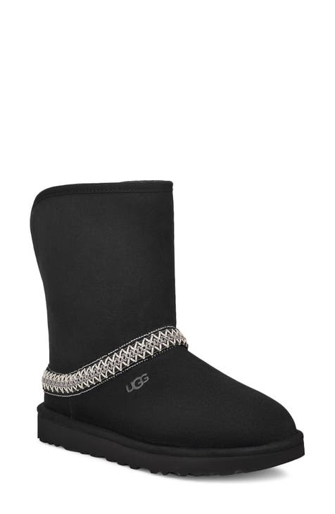 Black shearling boots womens hotsell