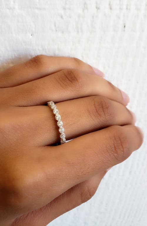 Sethi Couture Bezel Set Diamond Stacking Ring In White Gold/diamond